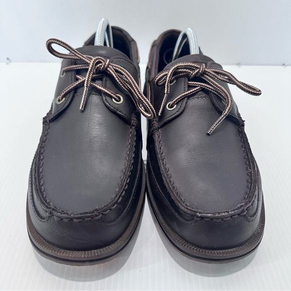 Rockport Boat Shoe‎ Mens Size 10 W Brown Non Marking Leather V73204 - Picture 4 of 10
